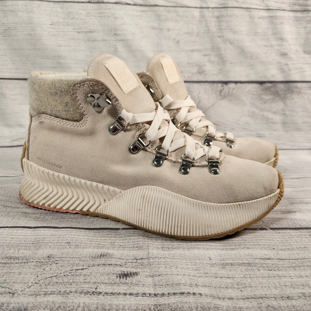 Sorel Out N About III Conquest Women's 7 Waterproof Suede Hiking Boots Sea Salt